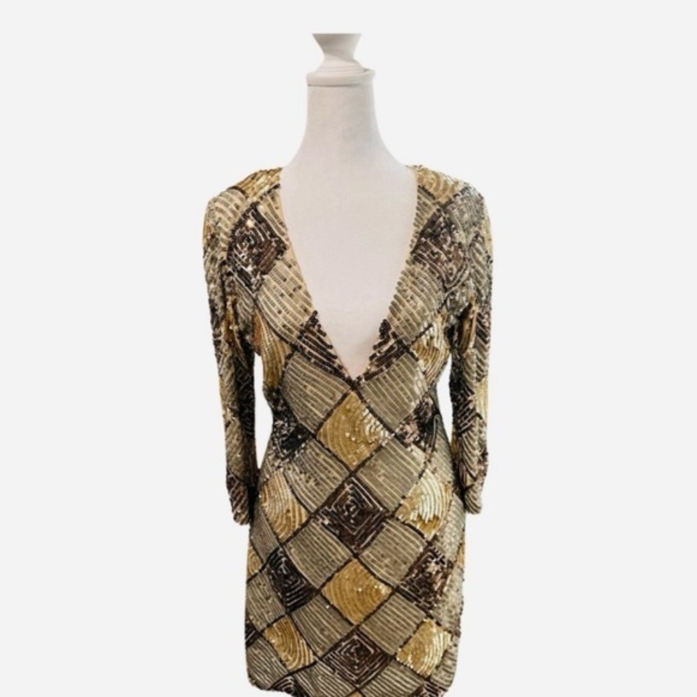 🔥SCALA Sequin Long Sleeve Cocktail Dress -Size 4 🔥